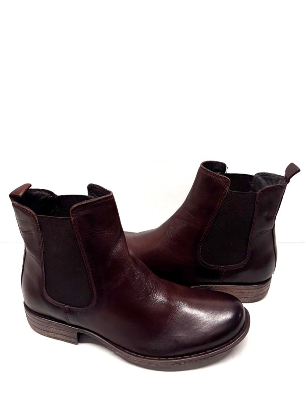 MIZ MOOZ ANKLE LEATHER BOOTIE SIDE ELASTIC GORE BROWN 36EU / 6 US NEW B 36